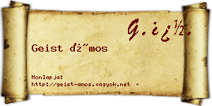 Geist Ámos névjegykártya